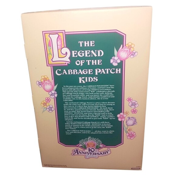 Vintage 1992 Cabbage Patch Kids 10th Anniversary Limited Edition Doll + Box NRFB - Picture 7 of 8